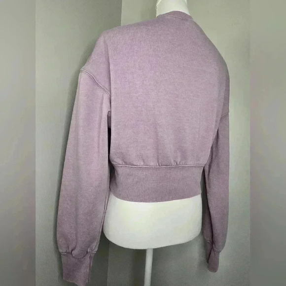 Wild Fable Cropped Crewneck Pullover Sweatshirt Berry Pink - Picture 9 of 11
